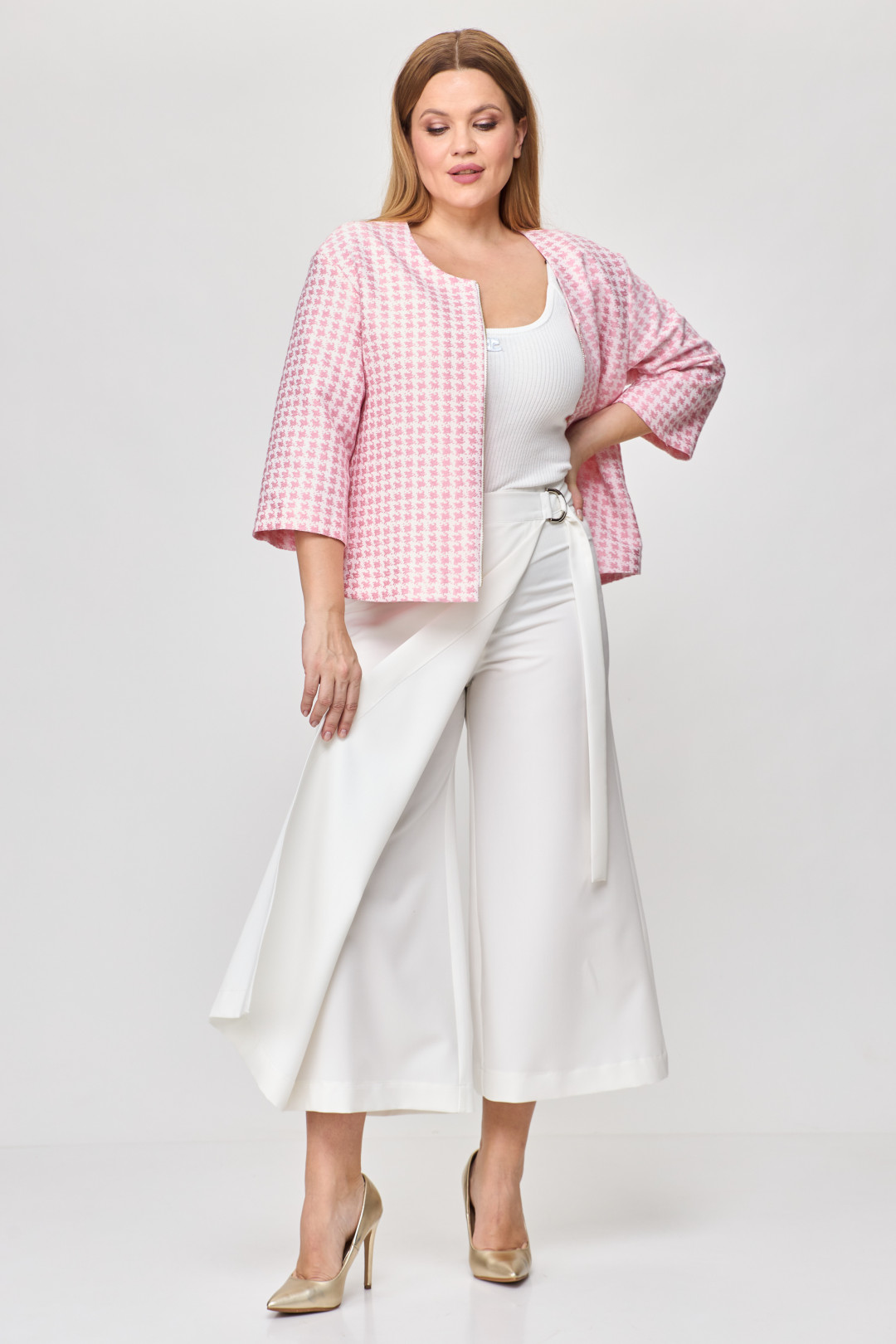 Костюм Мишель Шик 1335/1  розовый, белый - фото 2