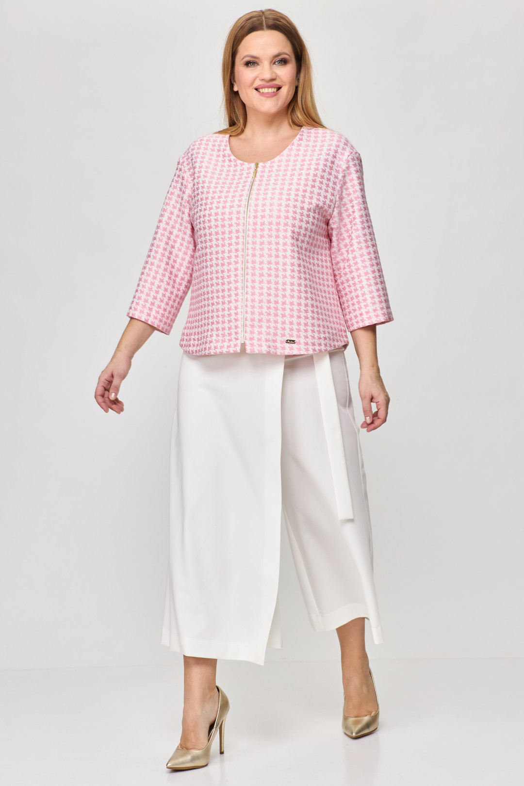 Костюм Мишель Шик 1335/1  розовый, белый - фото 3