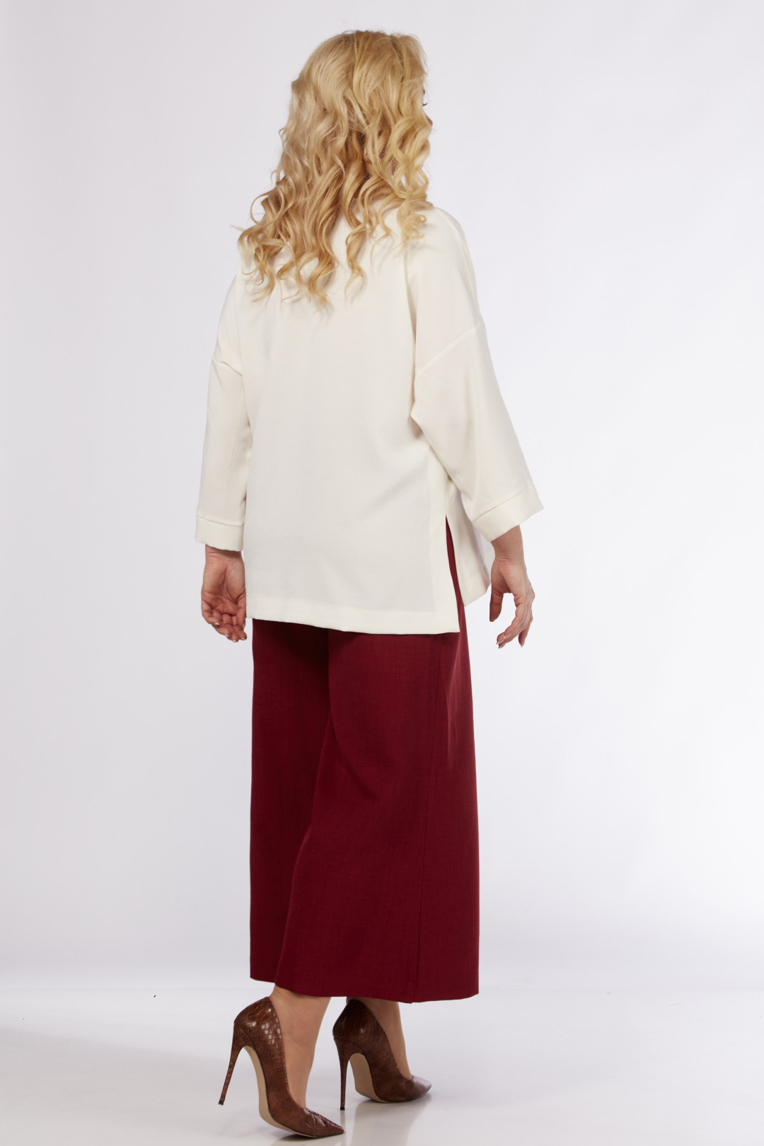 Костюм Мишель Шик 1349 молочный, бордовый - фото 2