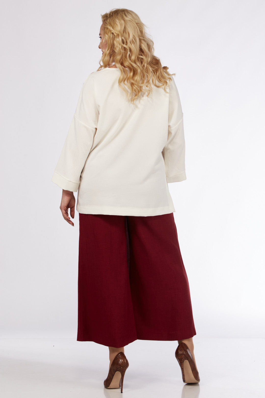 Костюм Мишель Шик 1349 молочный, бордовый - фото 6