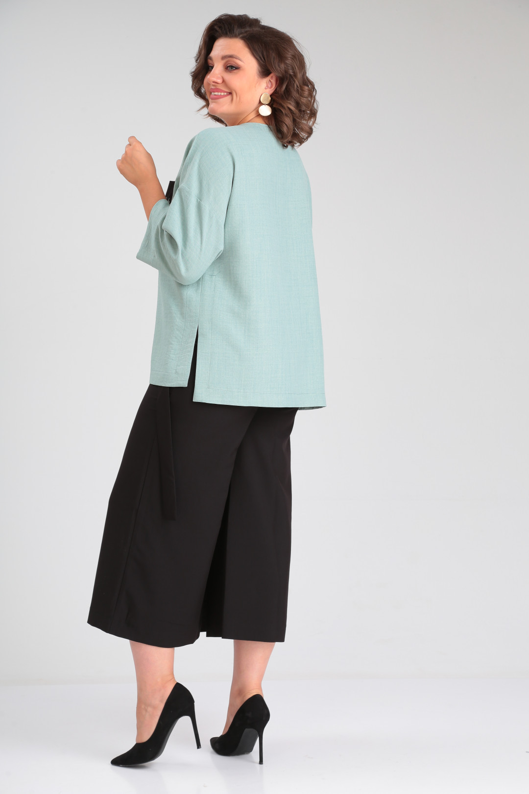 Костюм Мишель Шик 1349 мятный, черный - фото 6