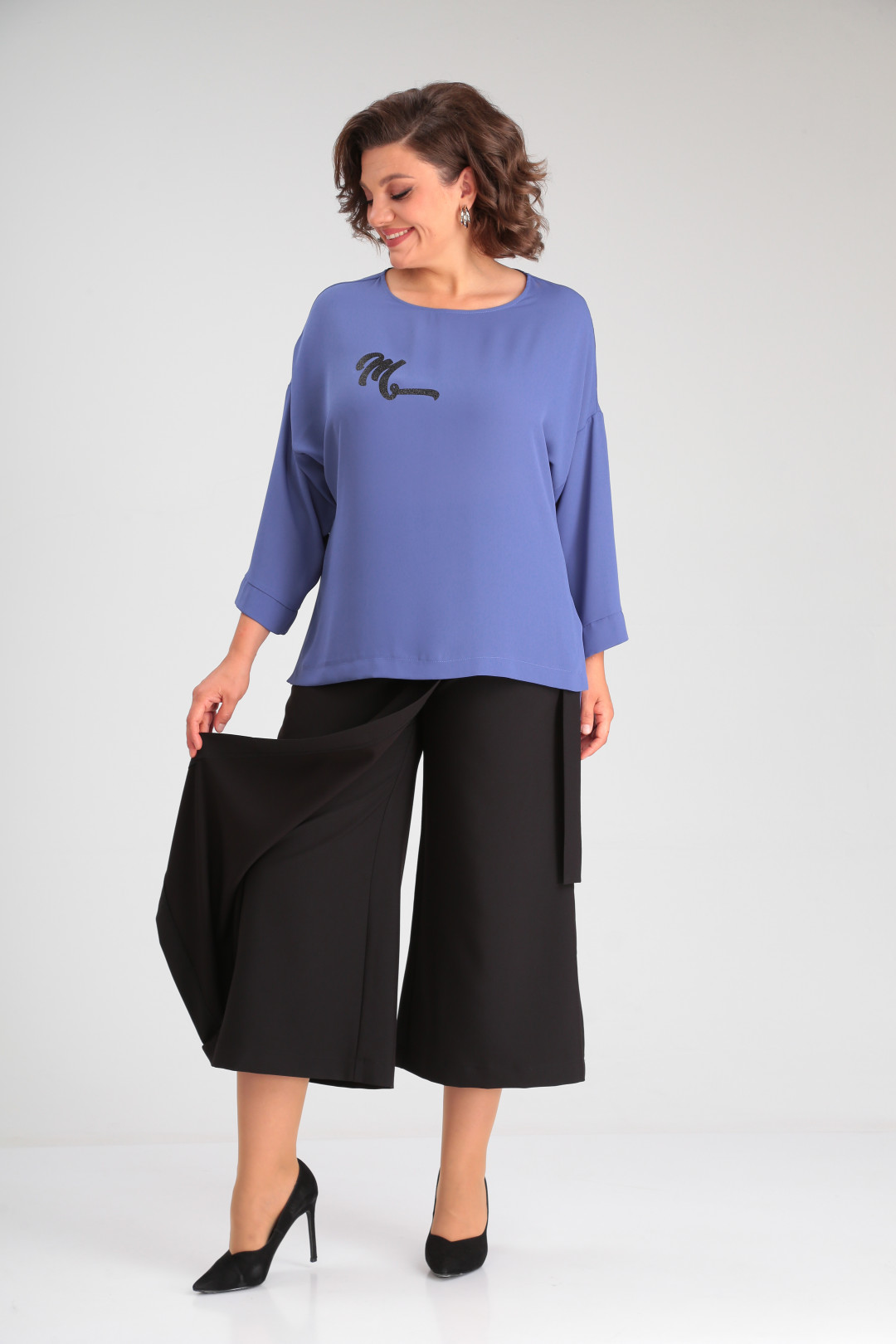 Костюм Мишель Шик 1350 синий, черный - фото 4