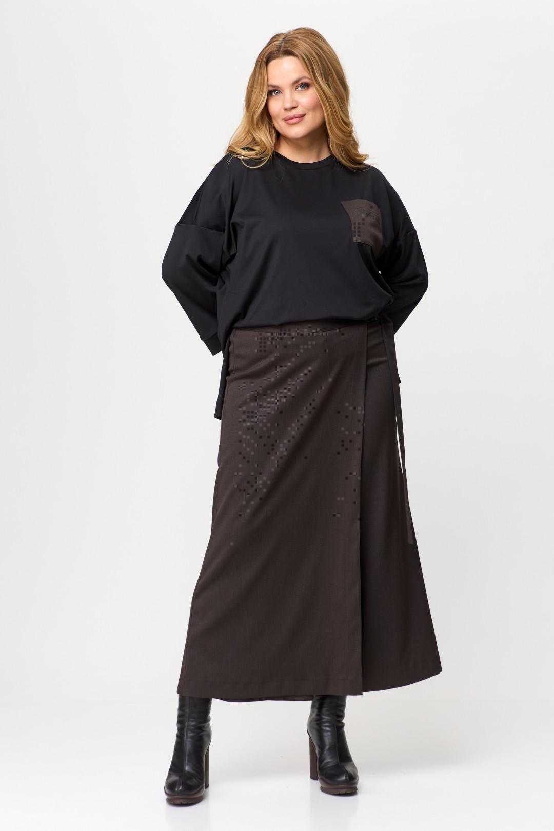 Костюм Мишель Шик 1362 черный, шоколад - фото 3