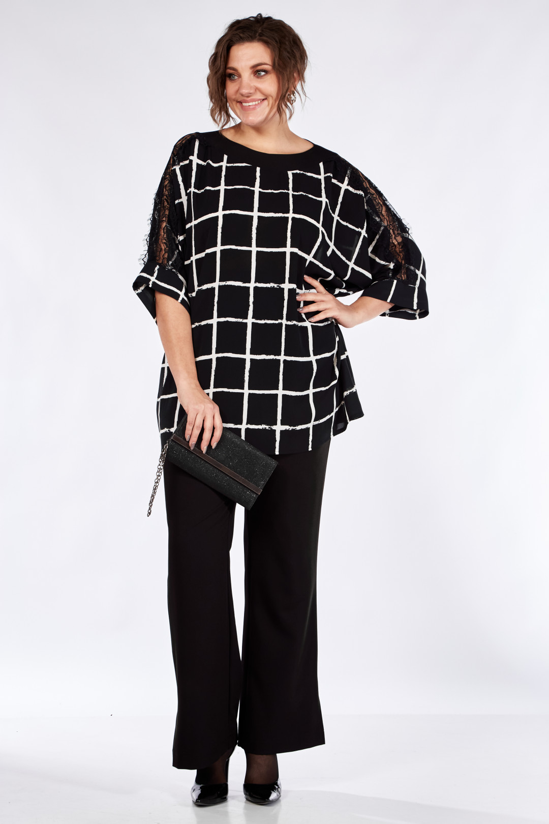 Костюм Мишель Шик 1364 черный, белый - фото 1