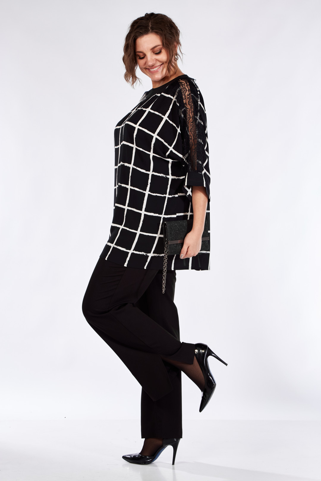 Костюм Мишель Шик 1364 черный, белый - фото 2