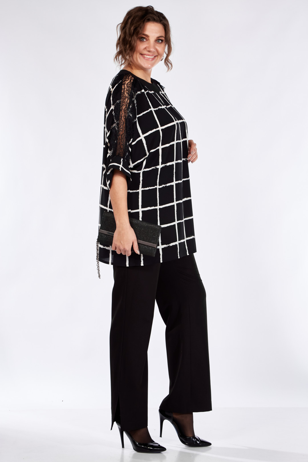 Костюм Мишель Шик 1364 черный, белый - фото 4