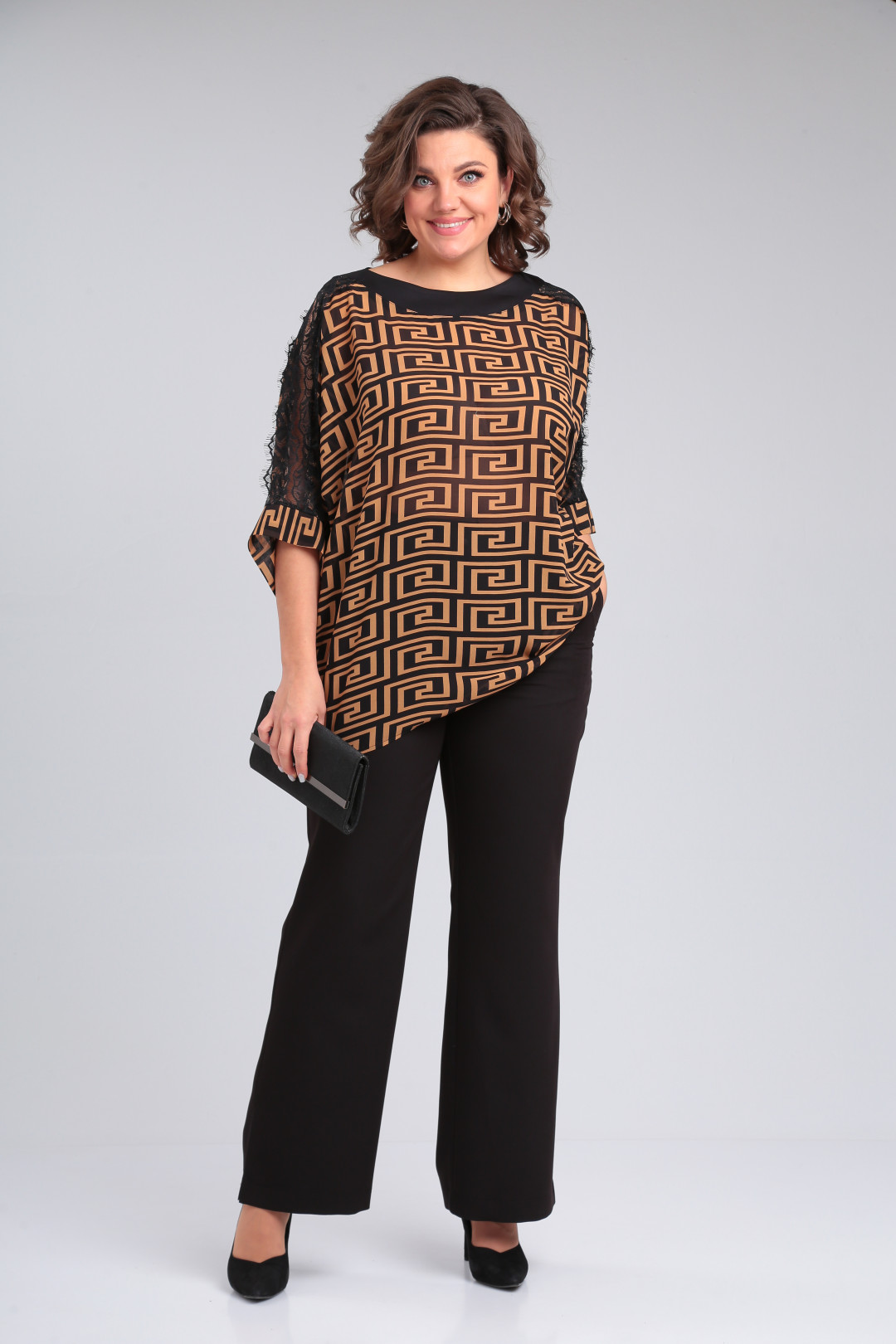 Костюм Мишель Шик 1364 черный, горчичный - фото 1