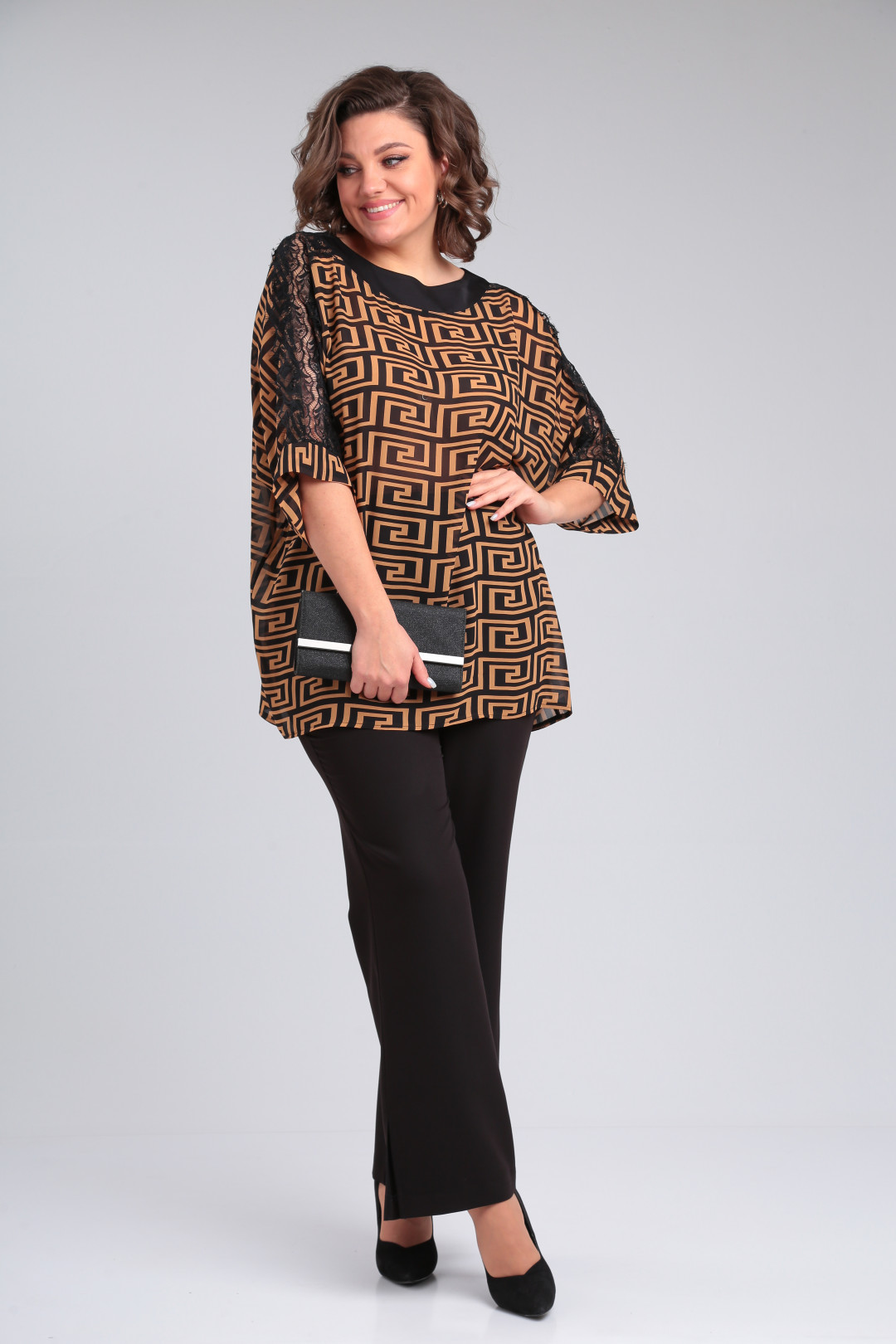 Костюм Мишель Шик 1364 черный, горчичный - фото 2