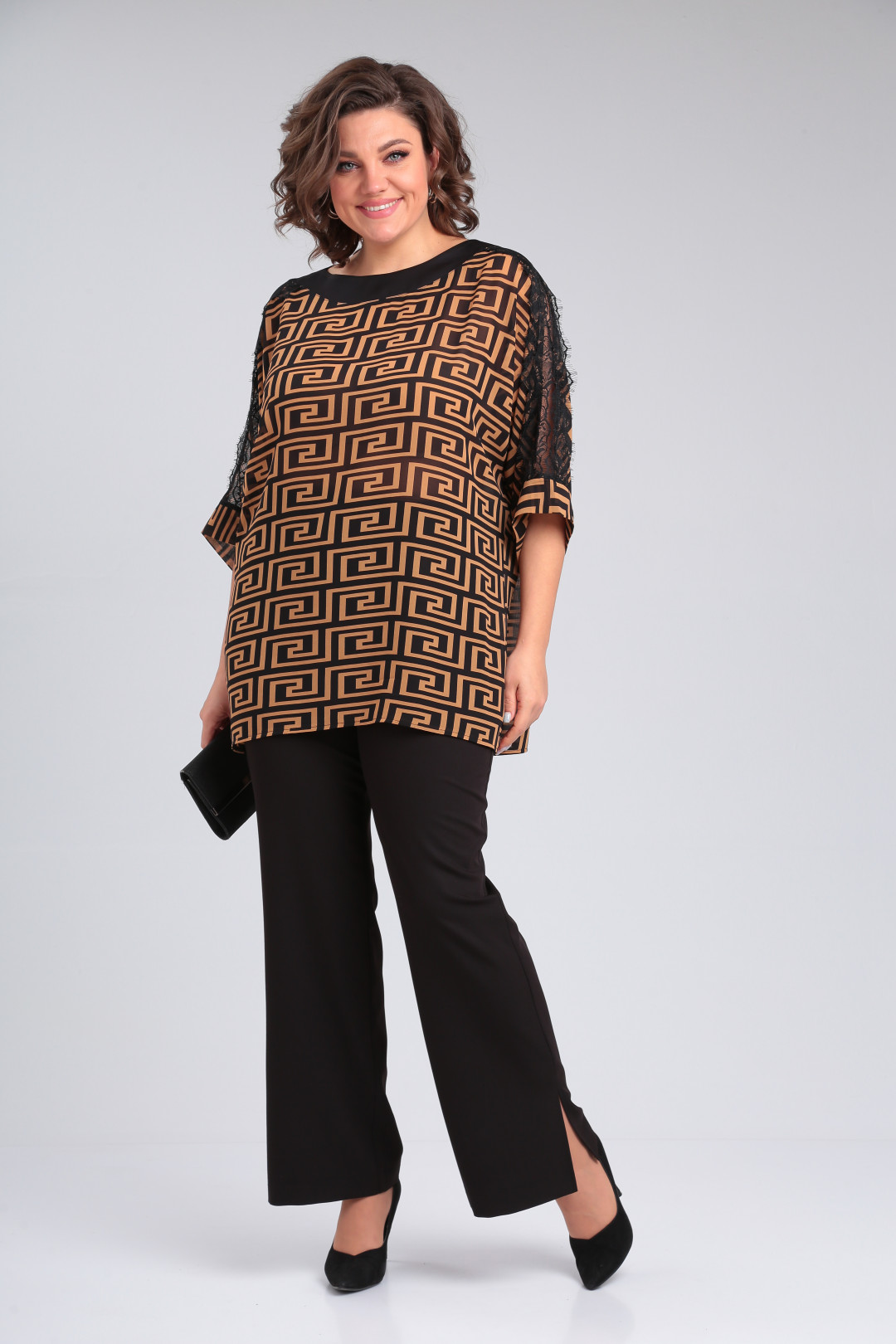 Костюм Мишель Шик 1364 черный, горчичный - фото 3