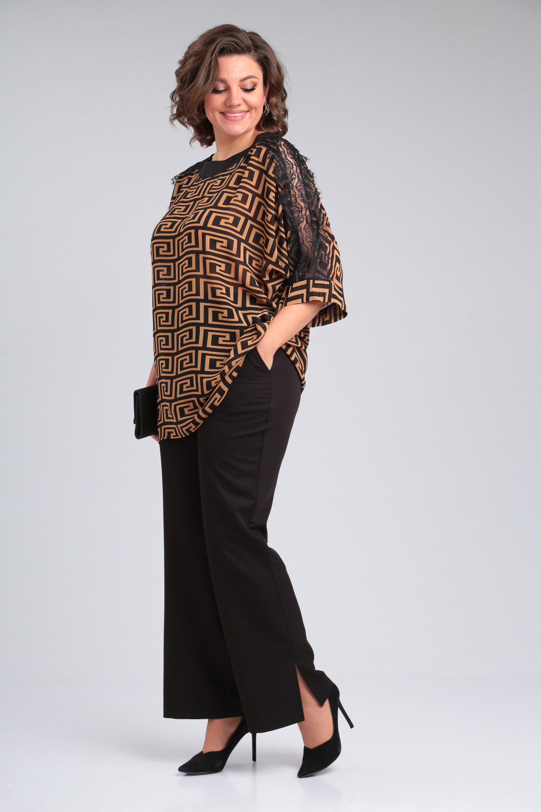 Костюм Мишель Шик 1364 черный, горчичный - фото 4