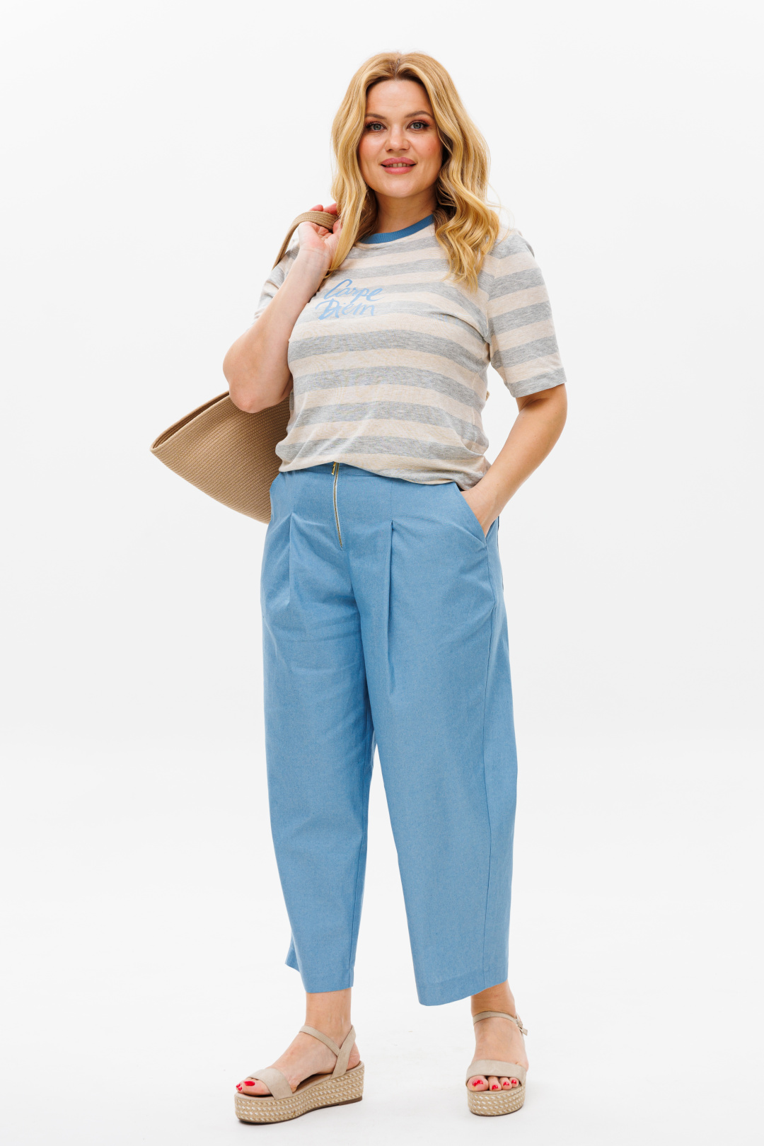 Костюм Мишель Шик 1370 голубой, серый - фото 1