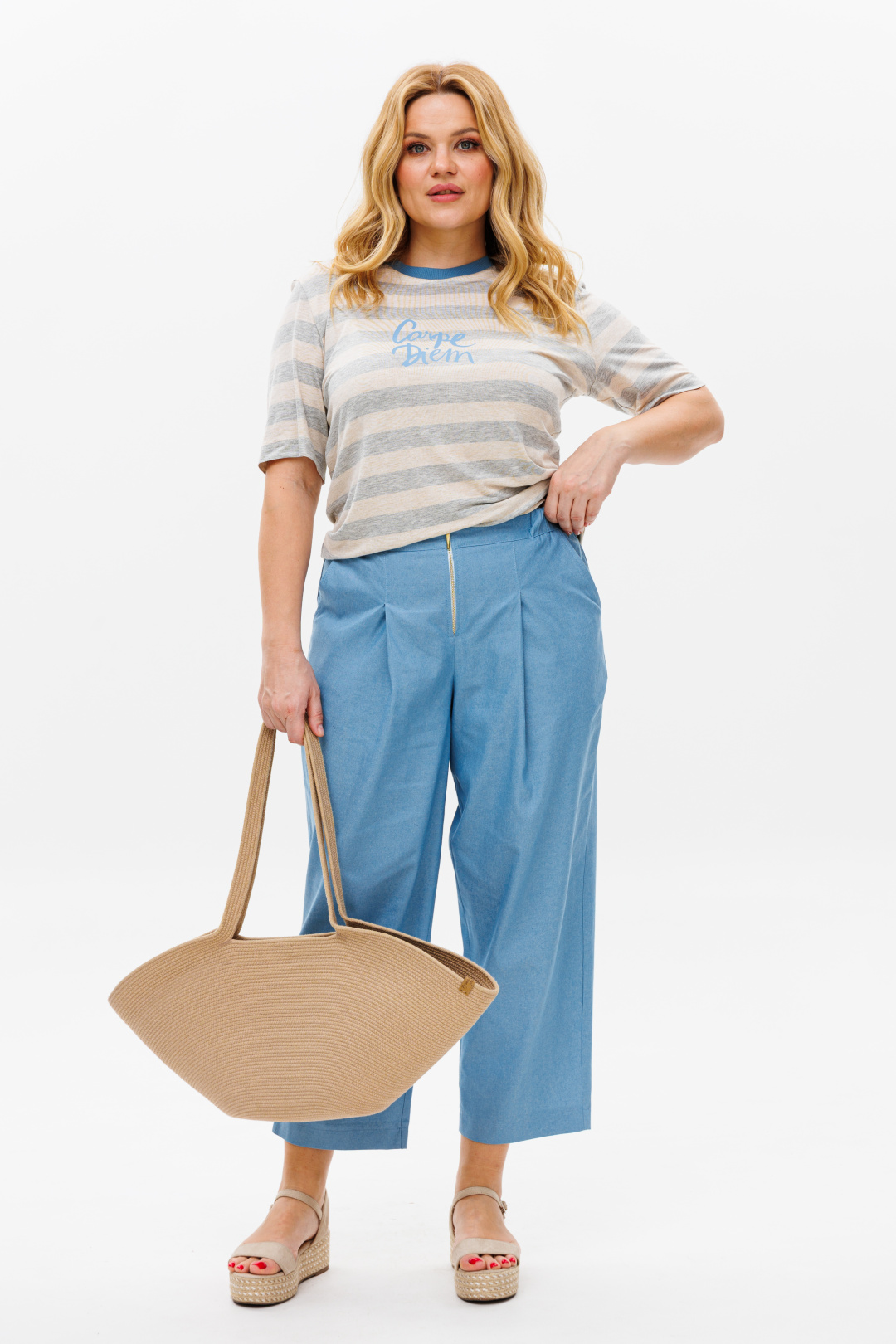 Костюм Мишель Шик 1370 голубой, серый - фото 3