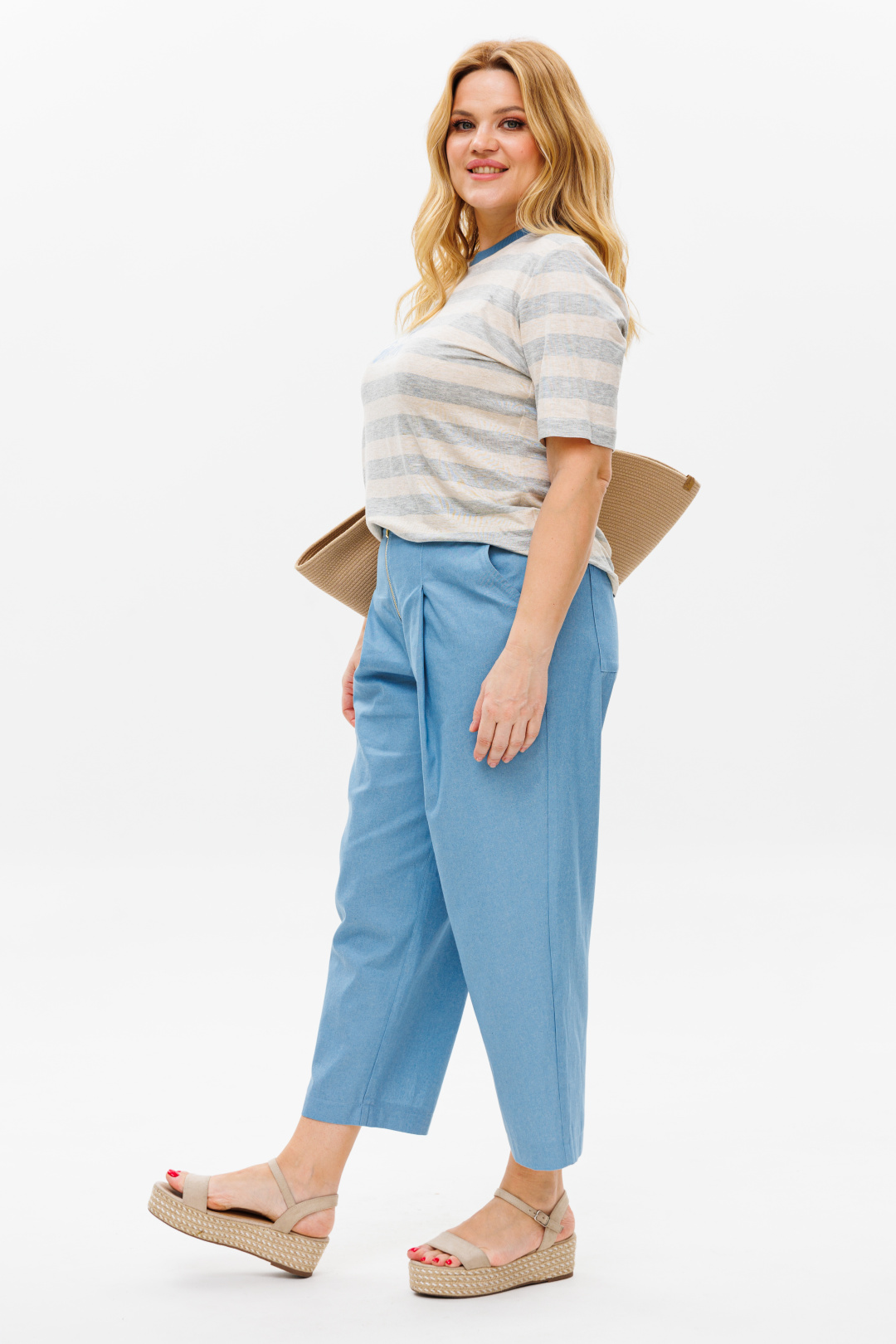 Костюм Мишель Шик 1370 голубой, серый - фото 4