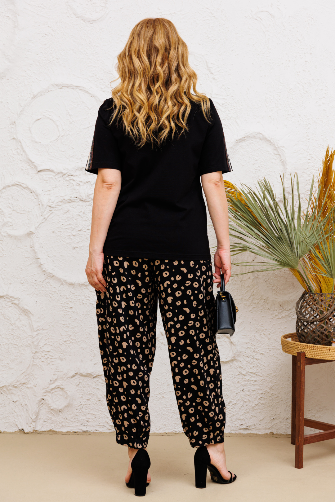 Костюм Мишель Шик 1377 черный, леопард - фото 4