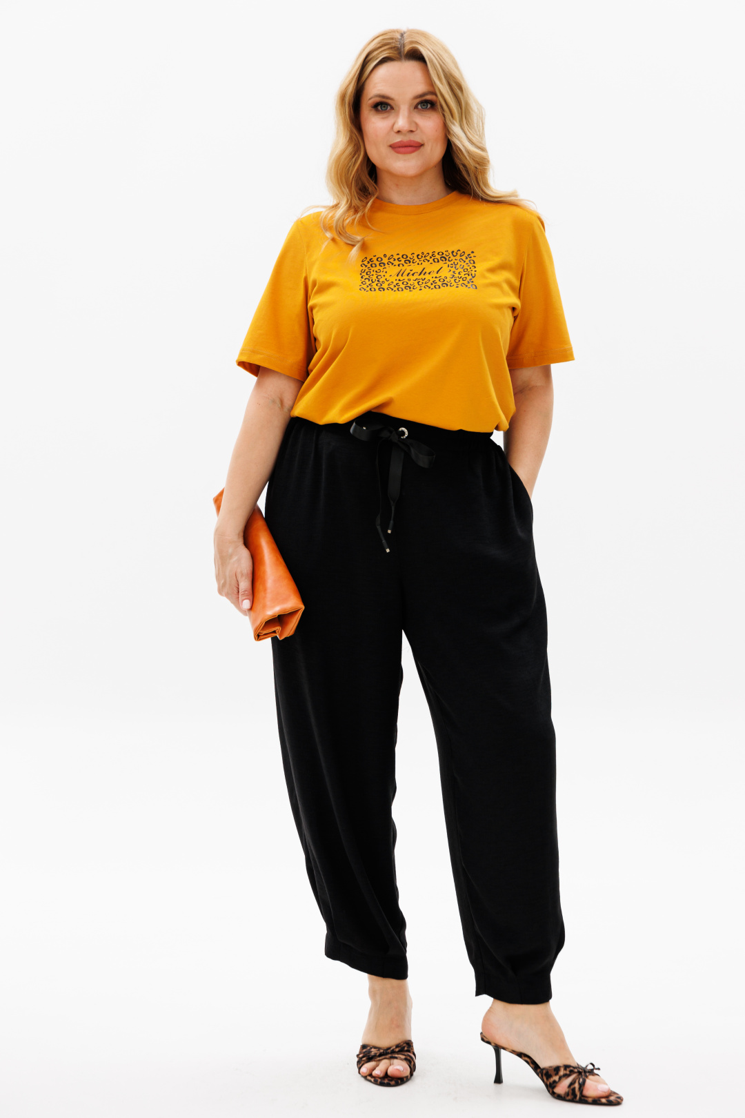 Костюм Мишель Шик 1377 горчица, черный - фото 2
