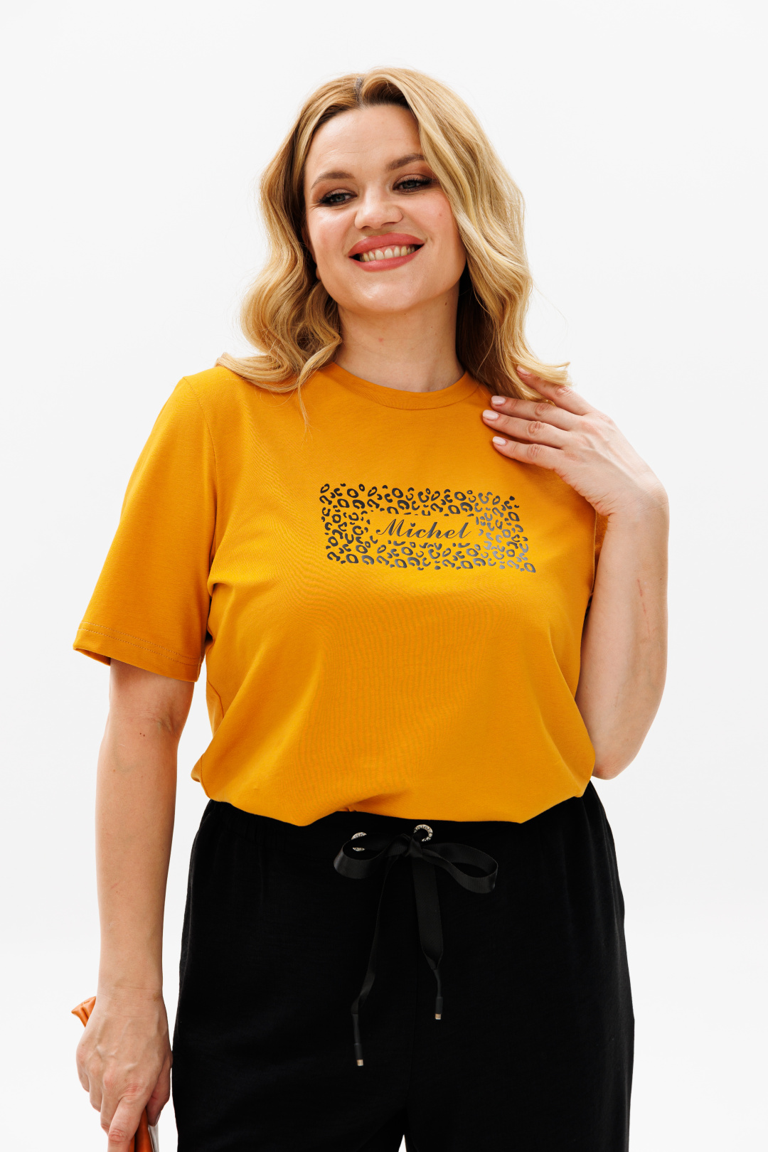 Костюм Мишель Шик 1377 горчица, черный - фото 6