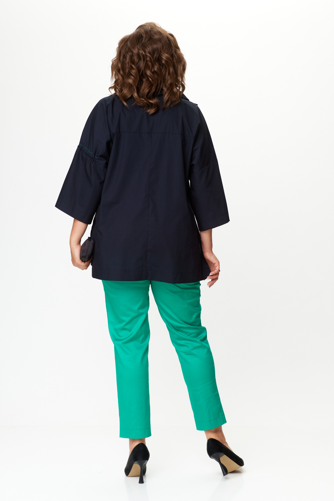 Костюм Мишель Шик 1385 черный, бирюза - фото 4