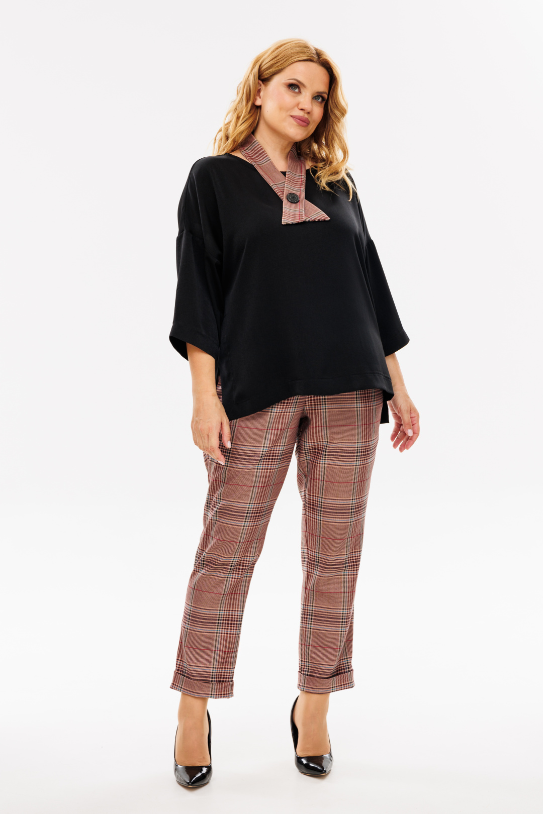 Костюм Мишель Шик 1391 бордо, черный - фото 2