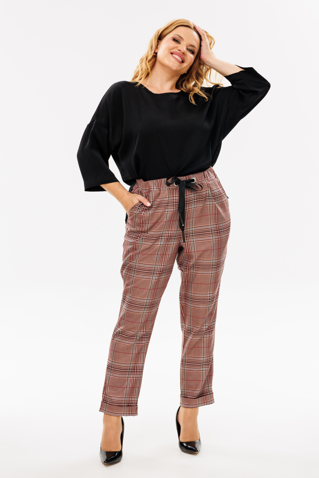 Костюм Мишель Шик 1391 бордо, черный - фото 4