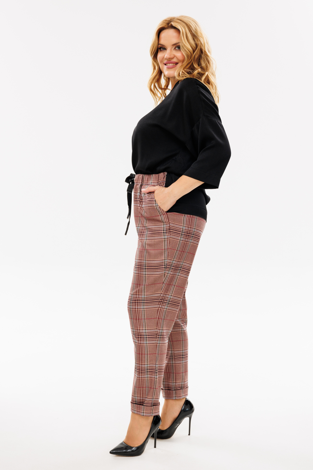 Костюм Мишель Шик 1391 бордо, черный - фото 6