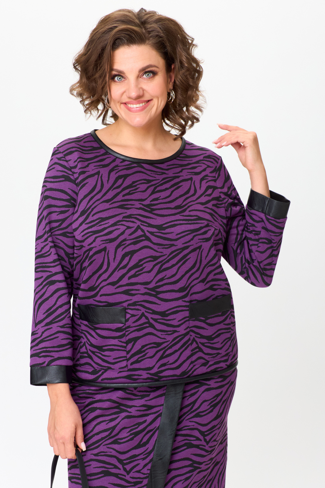 Костюм Мишель Шик 1394 фиолетовый принт - фото 4