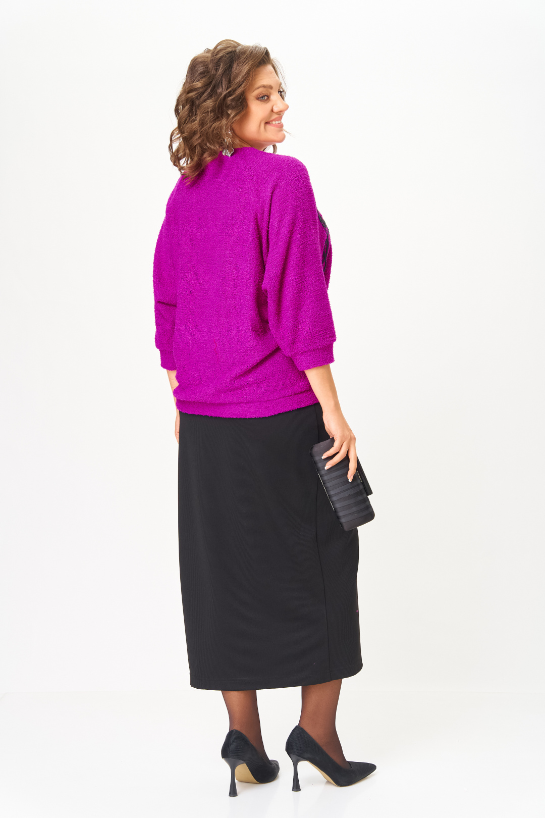 Костюм Мишель Шик 1407 пурпурный + черный - фото 4