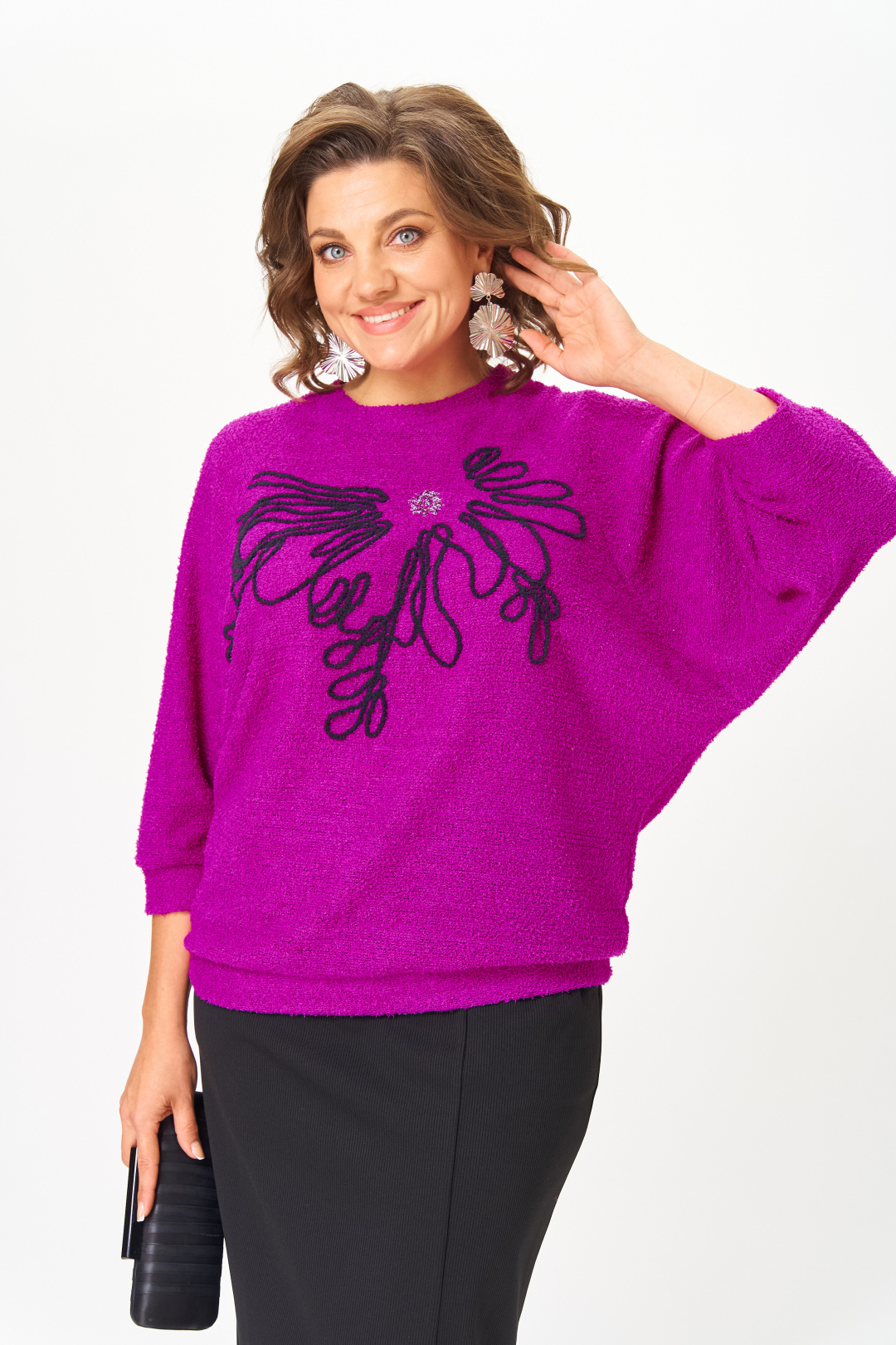 Костюм Мишель Шик 1407 пурпурный + черный - фото 6