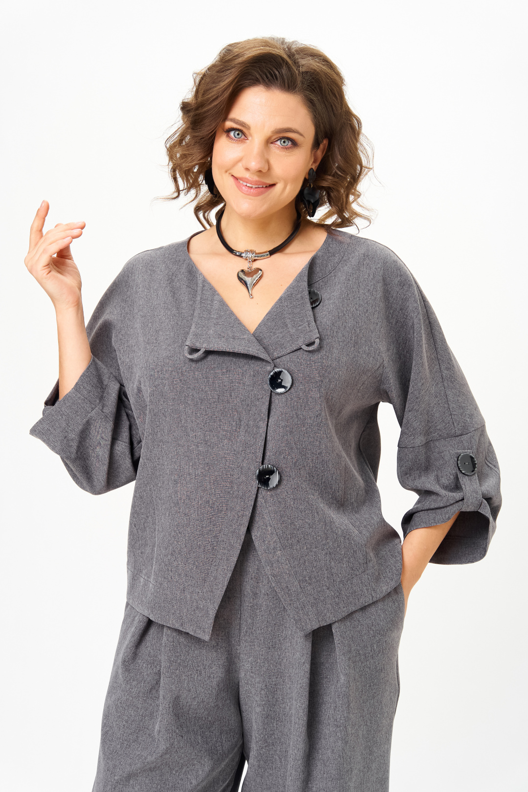 Костюм Мишель Шик 1436-1 светло-серый - фото 6