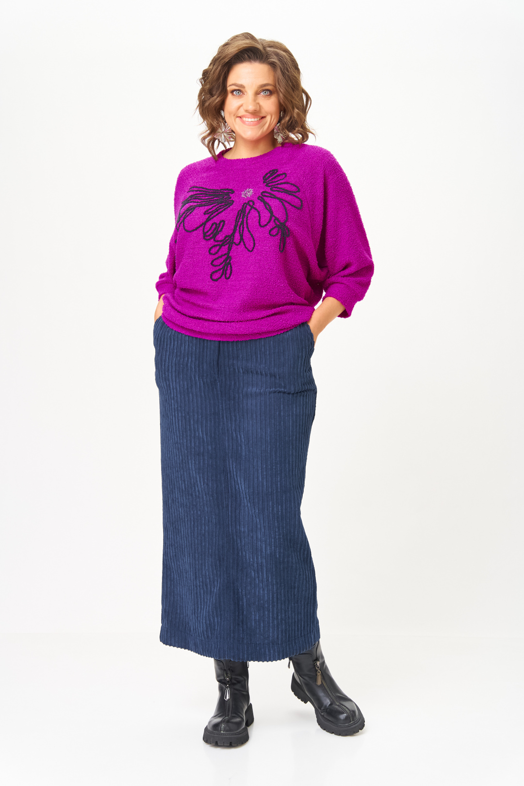 Костюм Мишель Шик 1442 пурпурный + синий - фото 1