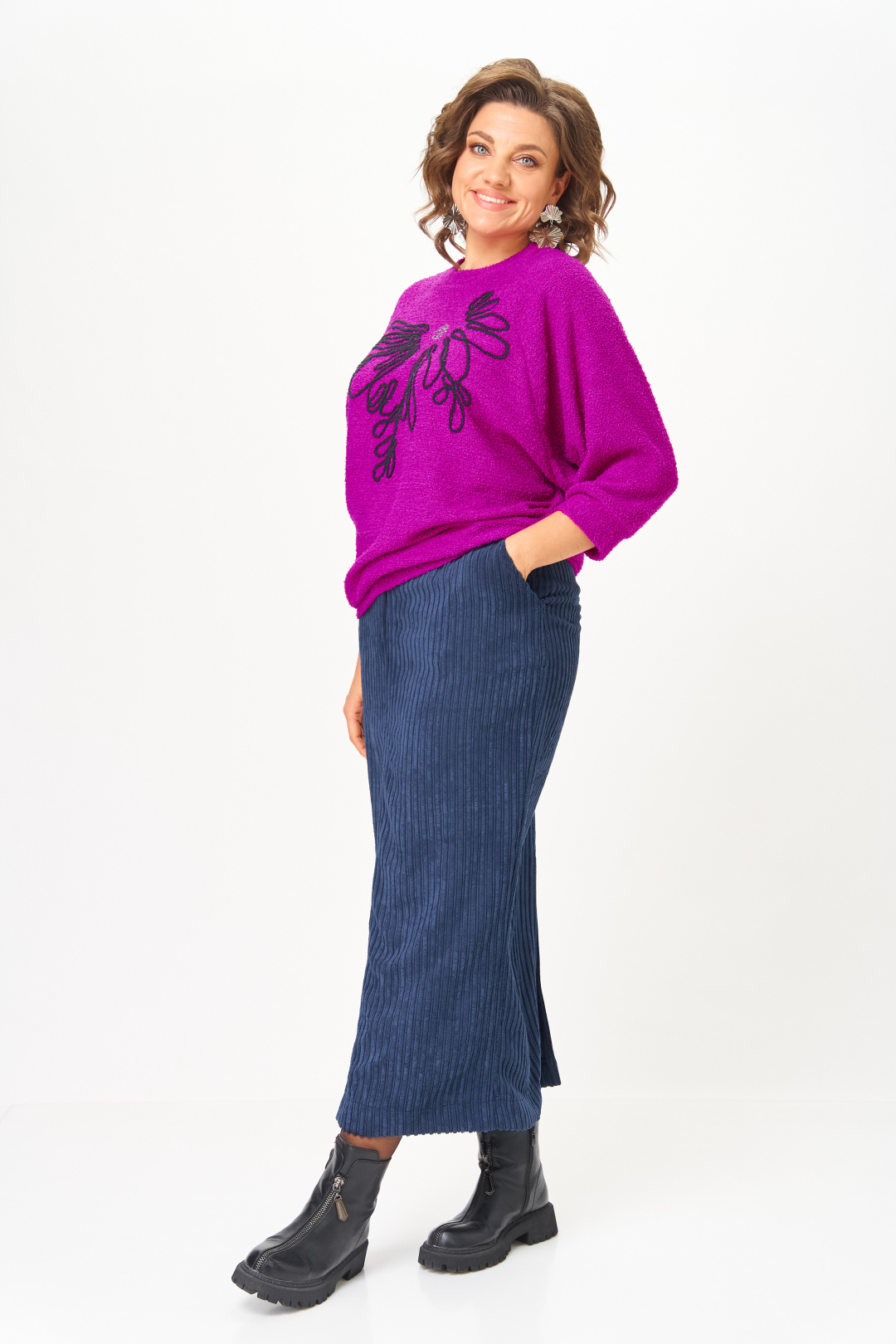 Костюм Мишель Шик 1442 пурпурный + синий - фото 3