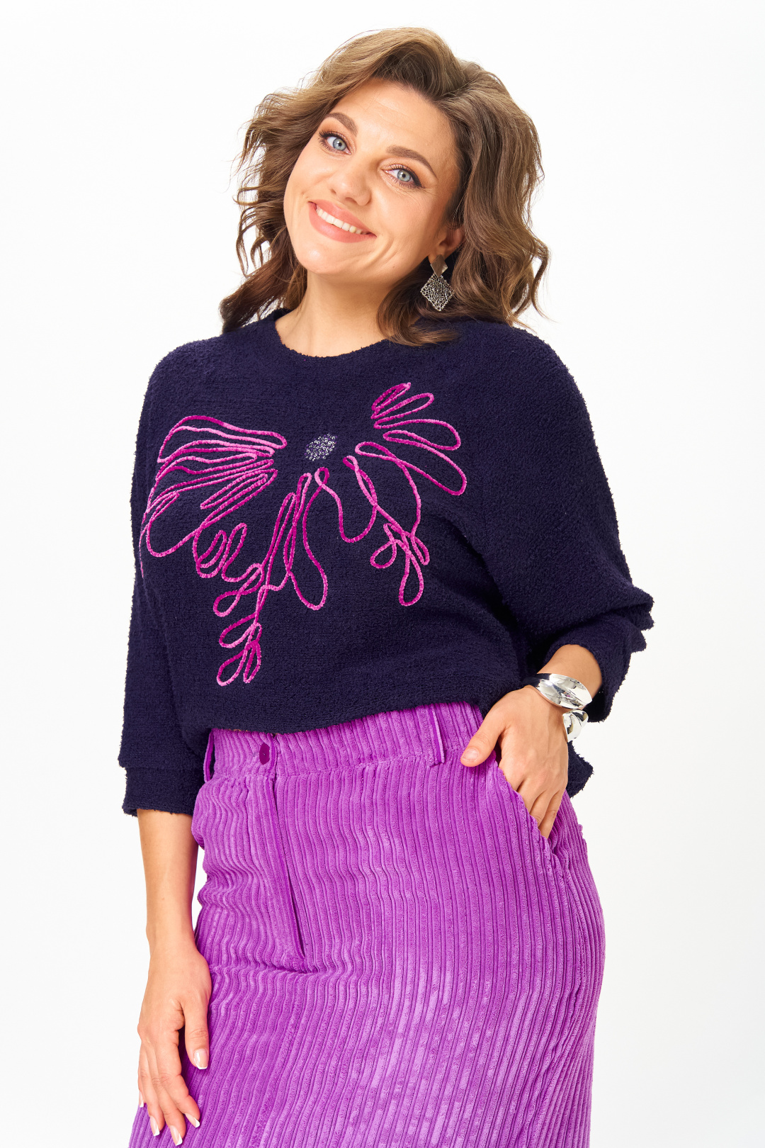 Костюм Мишель Шик 1442 синий + пурпурный - фото 6