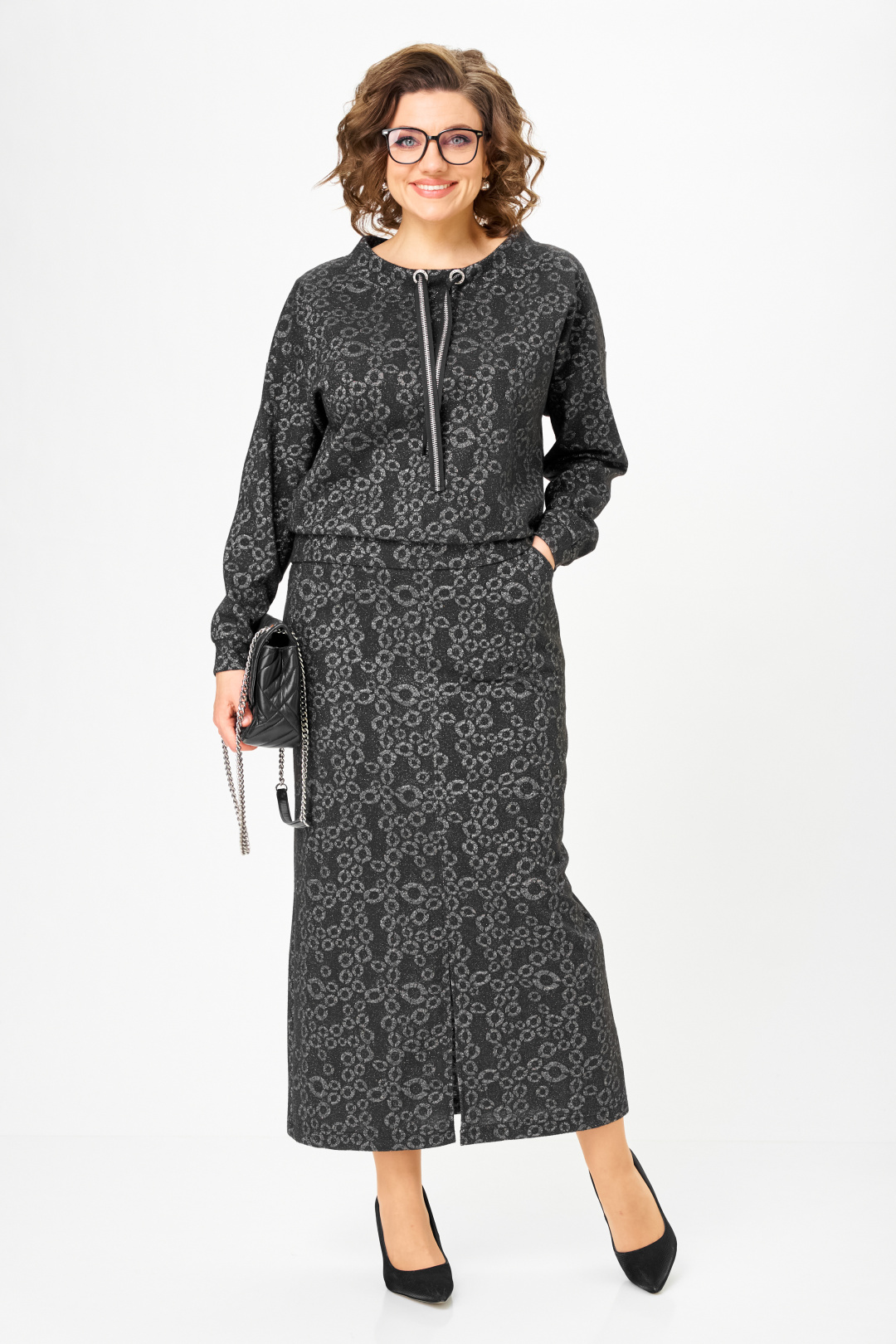 Костюм Мишель Шик 1444 темное серебро - фото 1