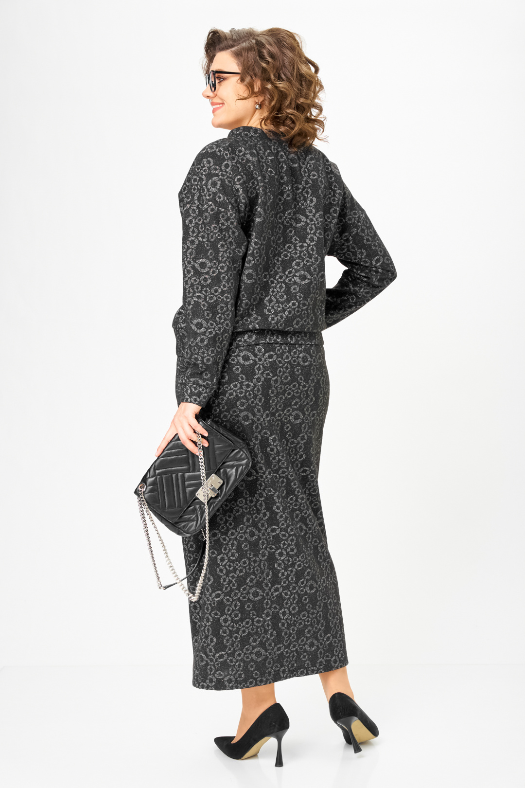 Костюм Мишель Шик 1444 темное серебро - фото 3