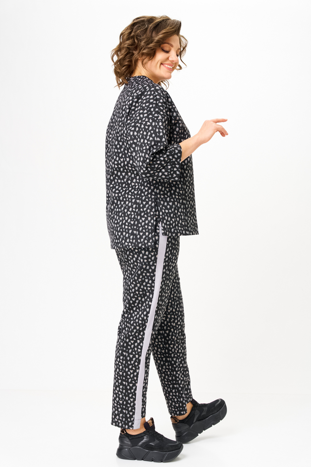 Костюм Мишель Шик 1447 черный+лео - фото 4