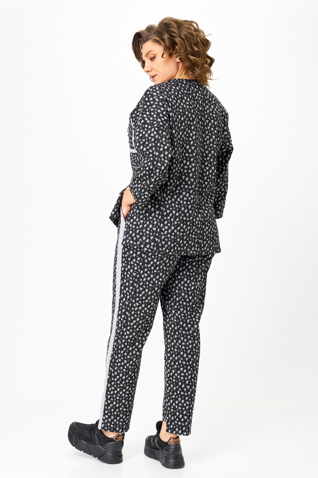 Костюм Мишель Шик 1447 черный+лео - фото 5