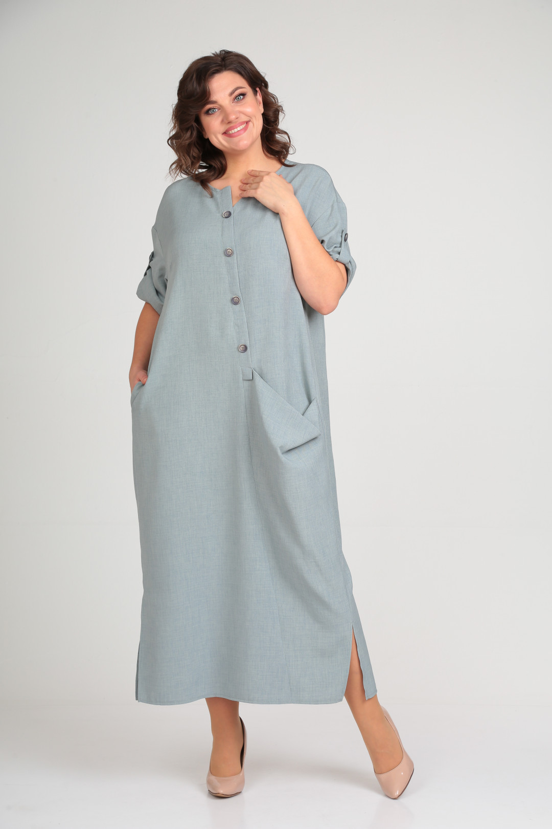 Платье Мишель Шик 2094/3 серо-зеленый - фото 1