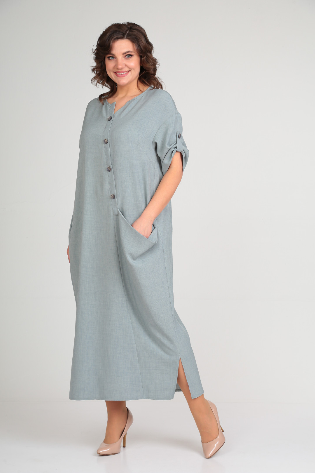 Платье Мишель Шик 2094/3 серо-зеленый - фото 2