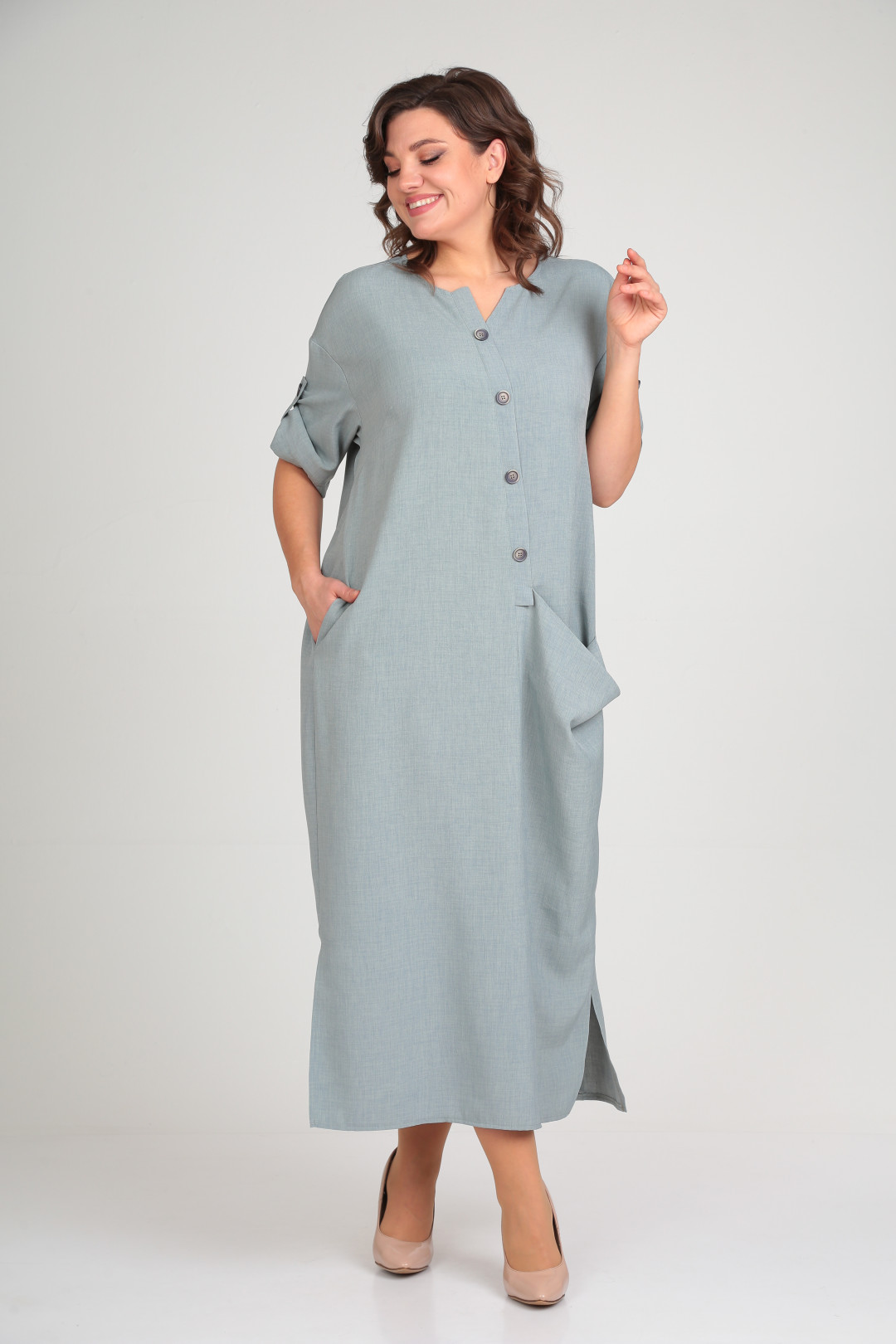 Платье Мишель Шик 2094/3 серо-зеленый - фото 4