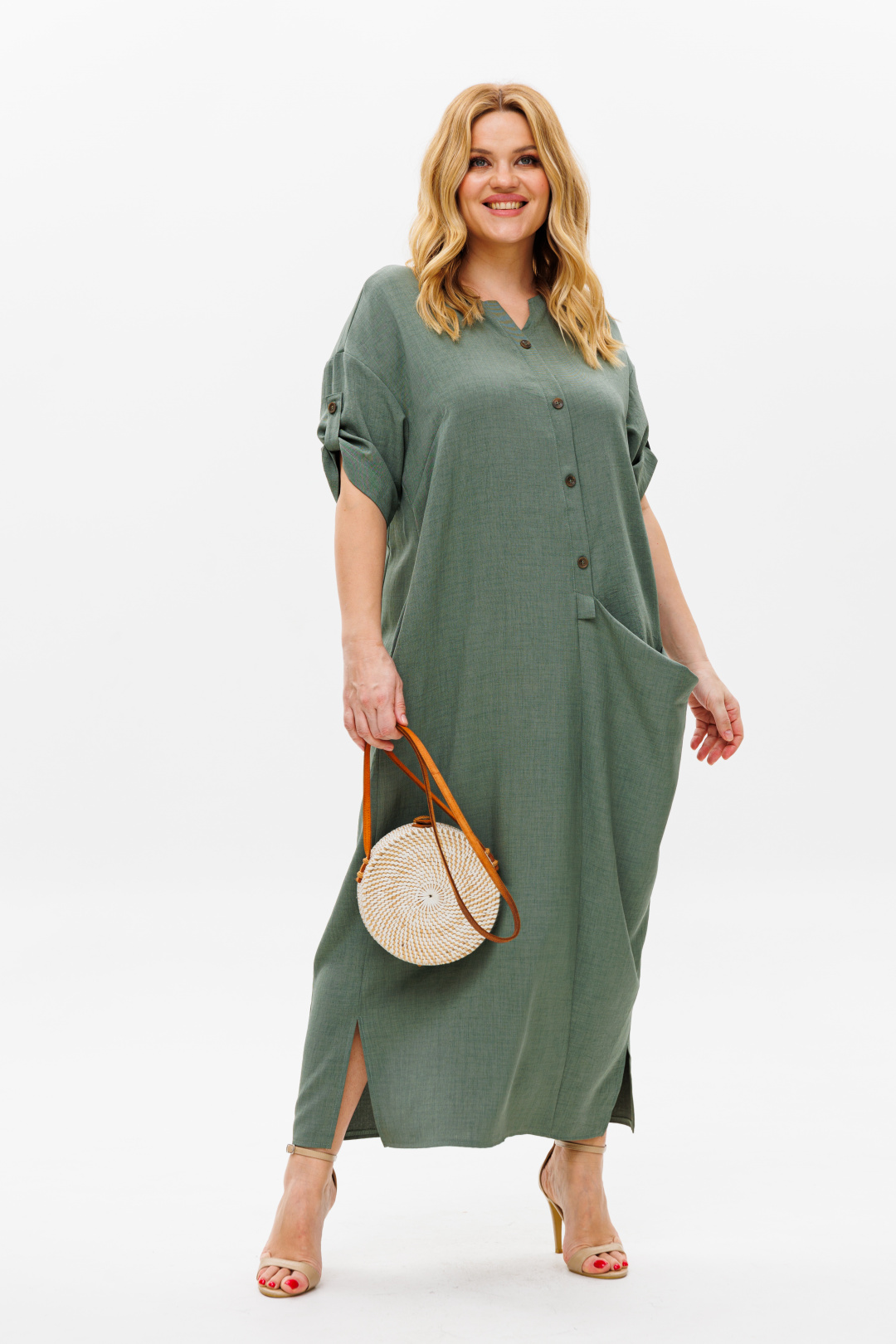 Платье Мишель Шик 2094/4 темно оливковый - фото 1