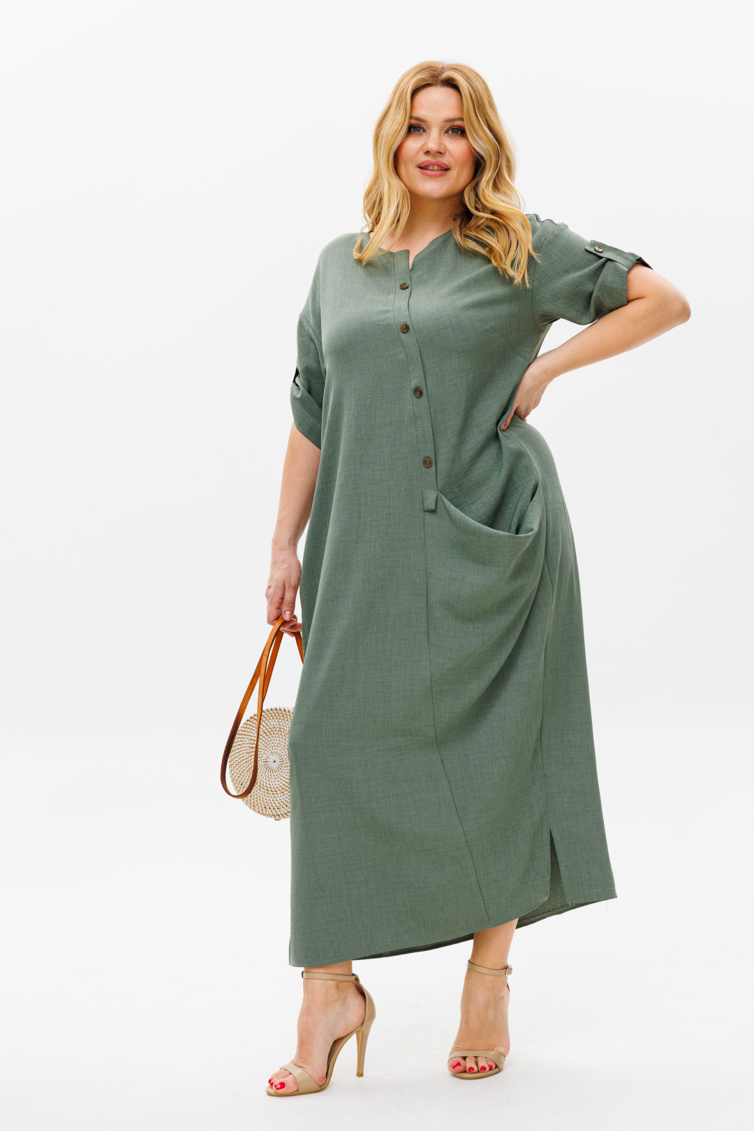 Платье Мишель Шик 2094/4 темно оливковый - фото 2