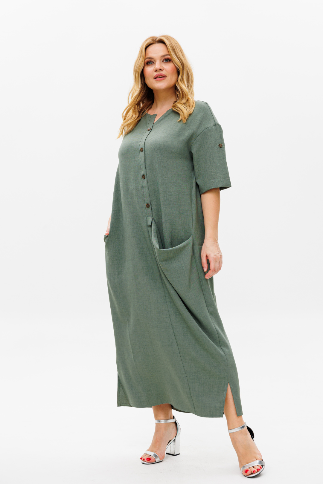 Платье Мишель Шик 2094/4 темно оливковый - фото 4