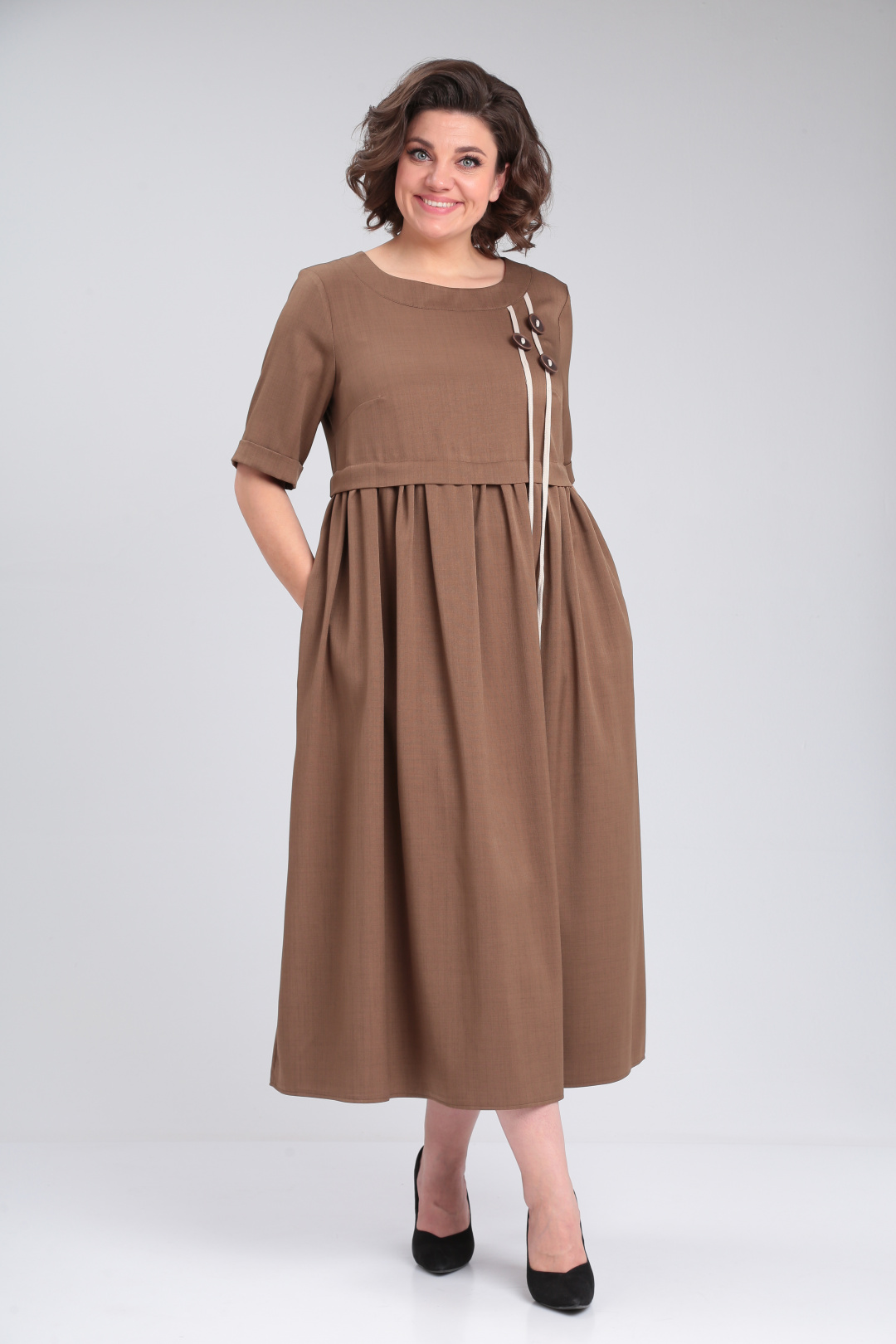 Платье Мишель Шик 2132/1 коричневый - фото 2