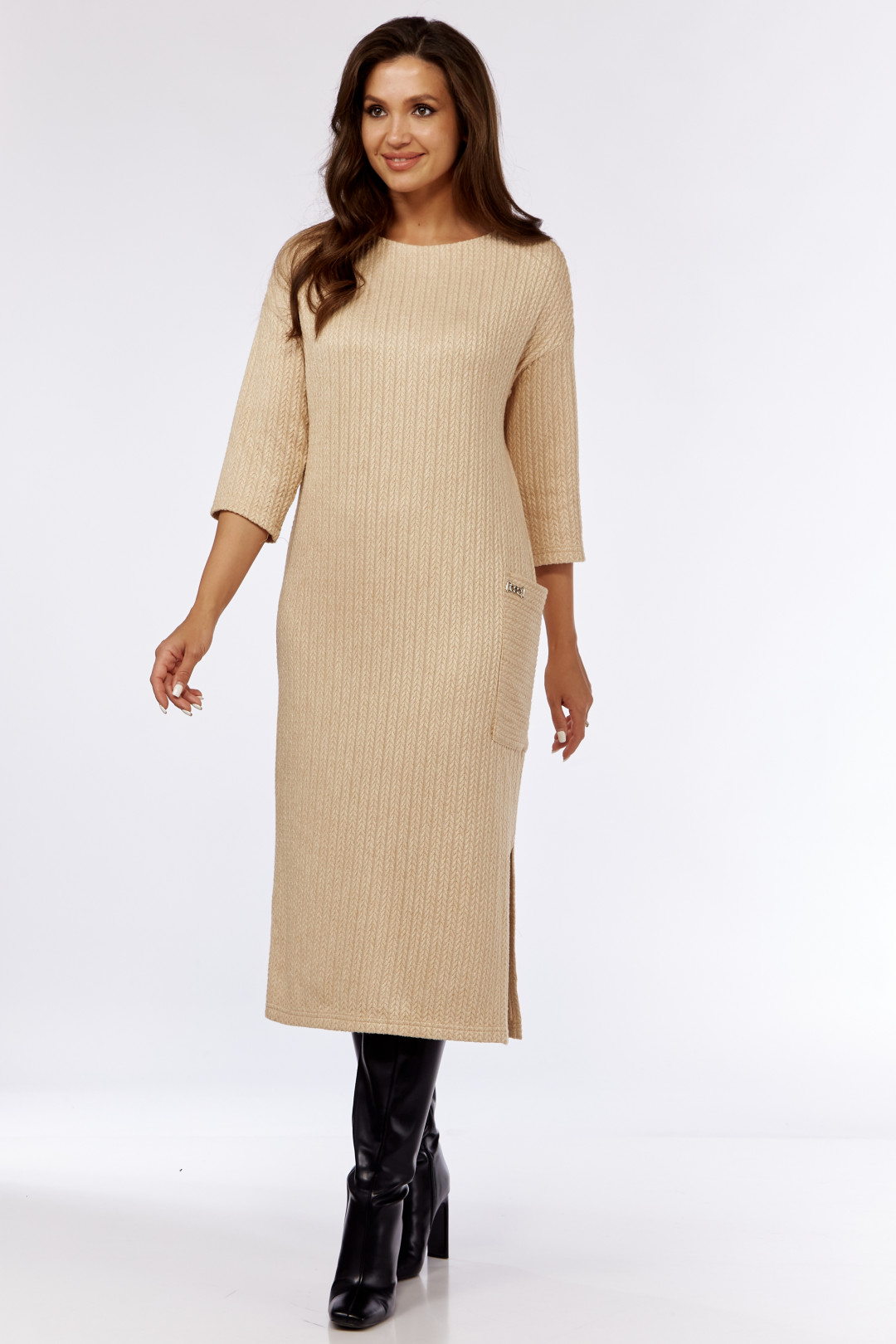 Платье Мишель Шик 2135 бежевый - фото 1