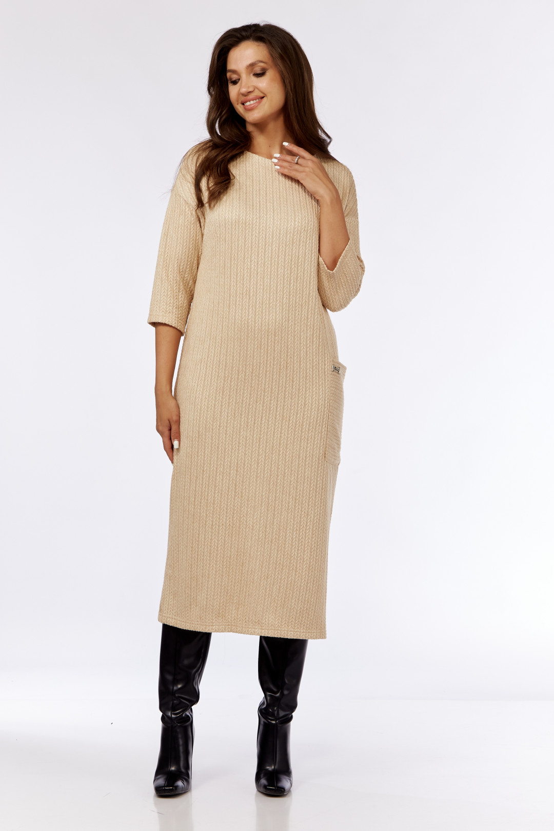 Платье Мишель Шик 2135 бежевый - фото 4