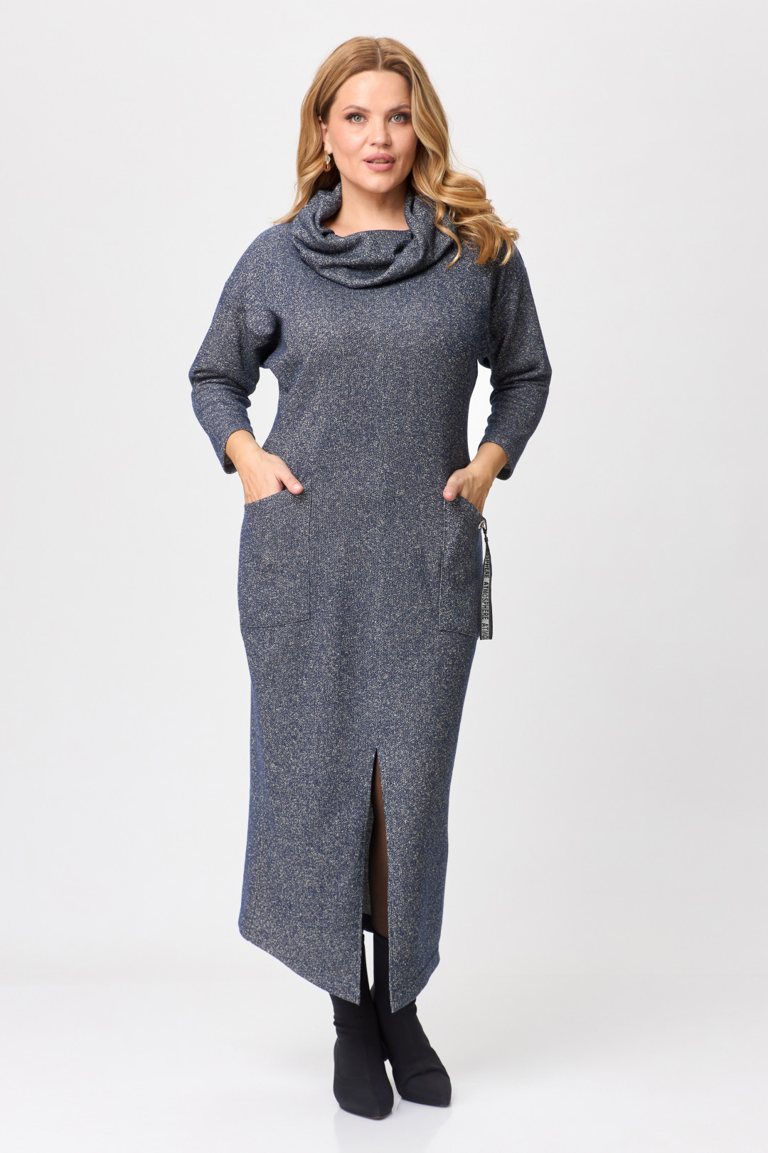 Платье Мишель Шик 2145 синий, серебро - фото 1