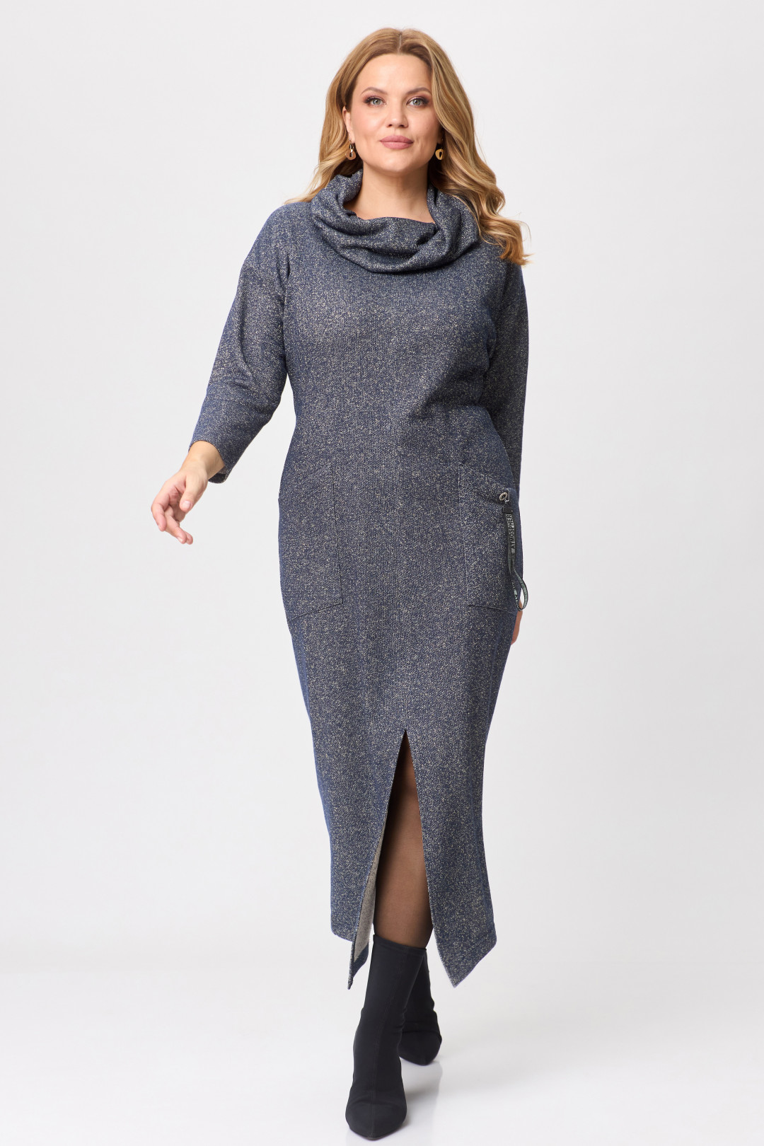 Платье Мишель Шик 2145 синий, серебро - фото 5