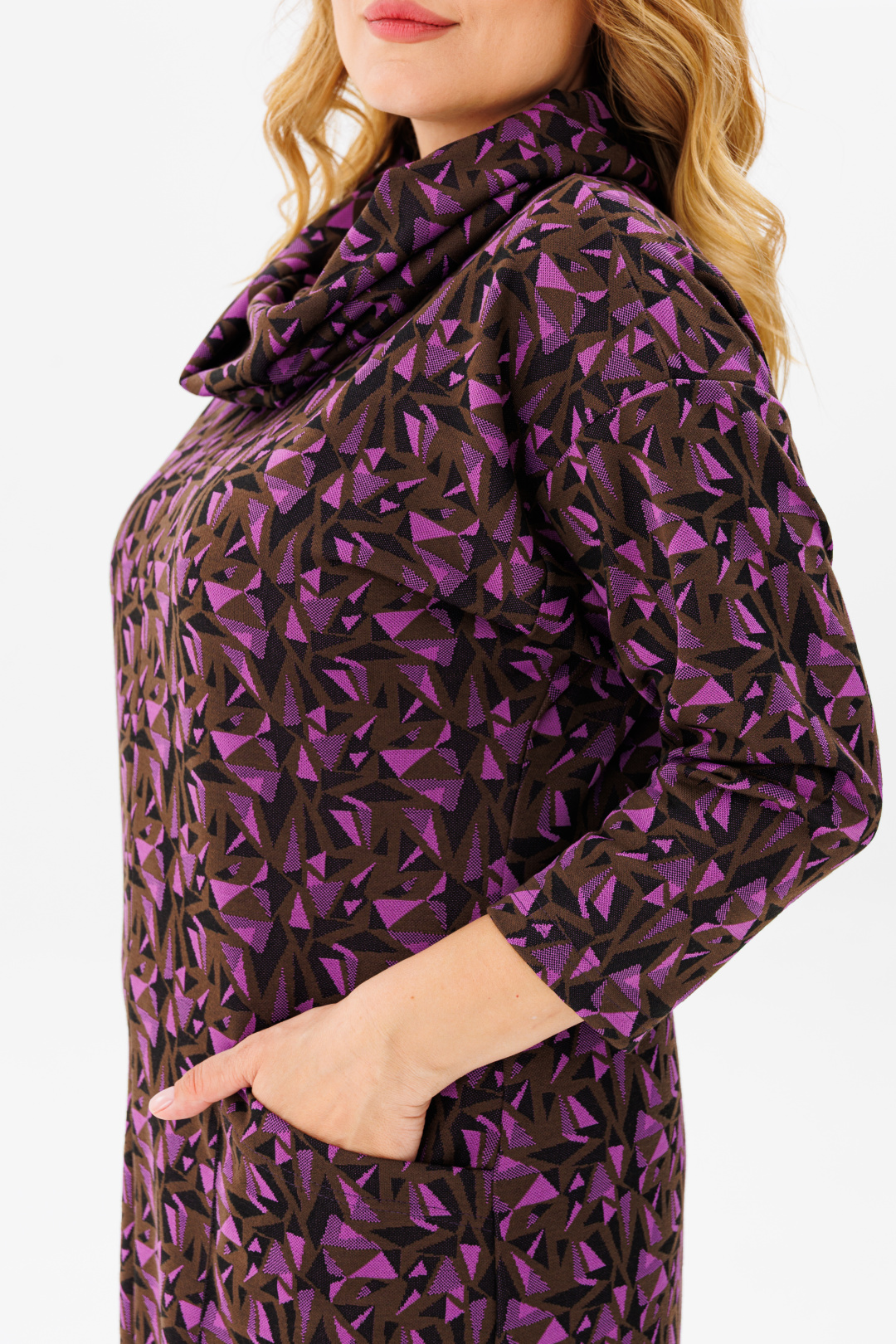 Платье Мишель Шик 2145/1 фиолетовый, черный, коричневый - фото 4