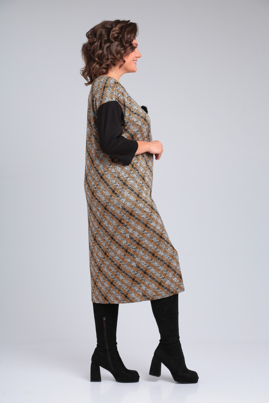 Платье Мишель Шик 2150 черный, горчичный