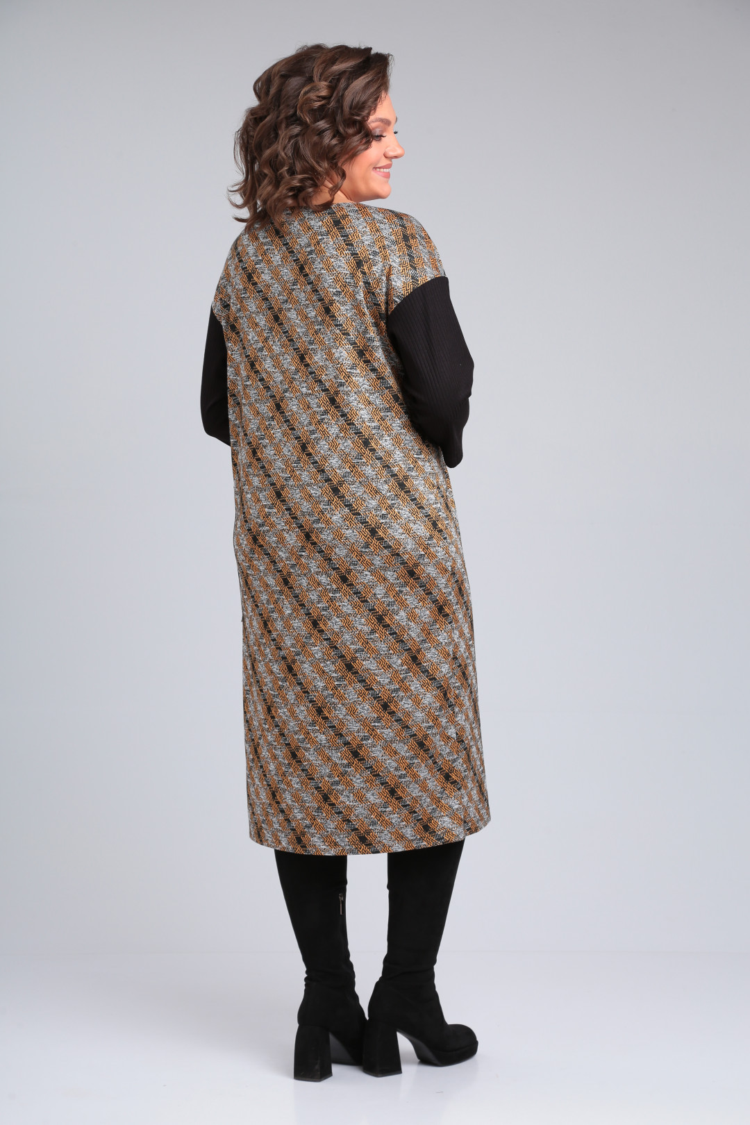 Платье Мишель Шик 2150 черный, горчичный