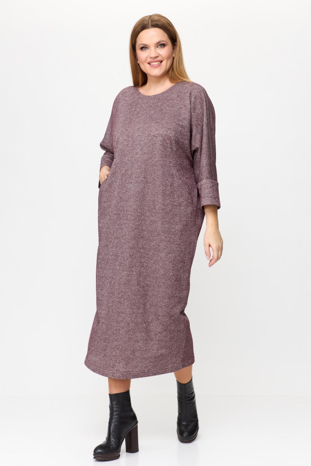 Платье Мишель Шик 2157 бордовый, блеск - фото 3